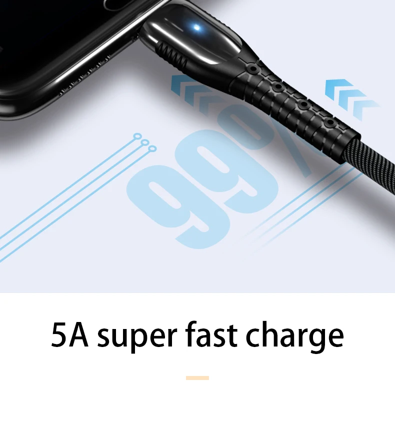 5A USB C быстрый заряд кабеля USB кабель для передачи данных из цинкового сплава синхронизация провод для Samsung Xiaomi Redmi Note 4 5 Android type c usb кабель