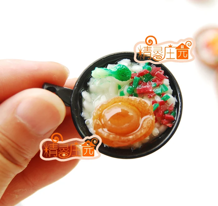 

Mini dollhouse Simulation mini-pot abalone porridge