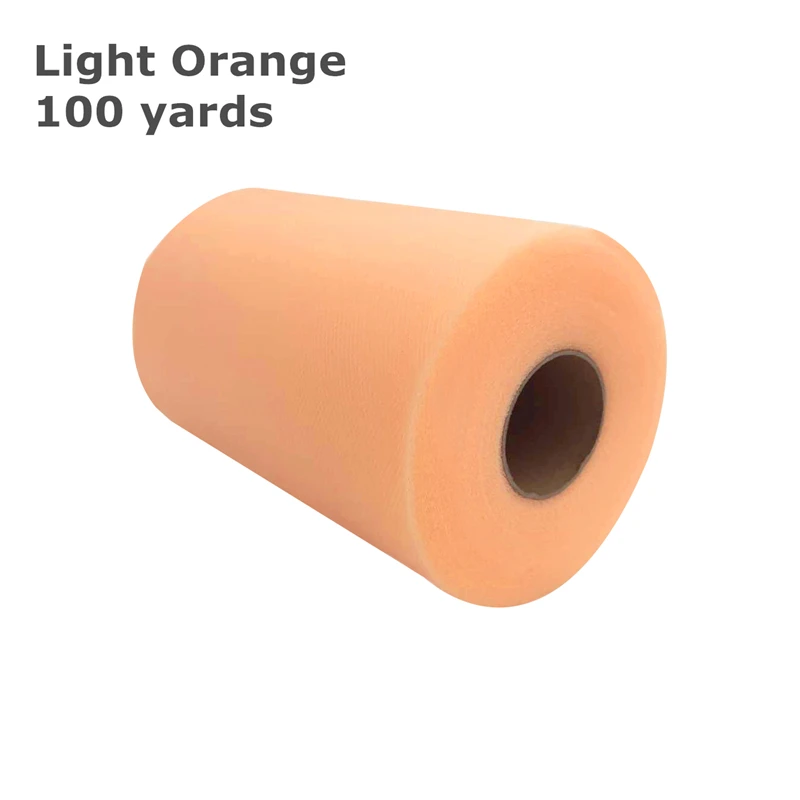 100Y Light Orange Белая, розовая Тюлевая юбка-пачка в рулоне 15 см, 100 ярдов, сделай сам, Настольная юбка, украшение для дня рождения, свадьбы, вечеринки, тюль, органза, рулон, принадлежности - Цвет: 100Y Light Orange
