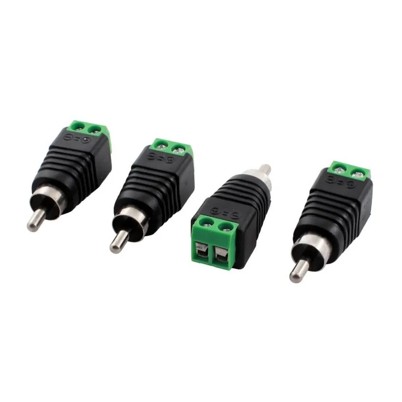 4 шт. штекер RCA на AV разъем CCTV винтовой Balun черный и зеленый|Соединители| |