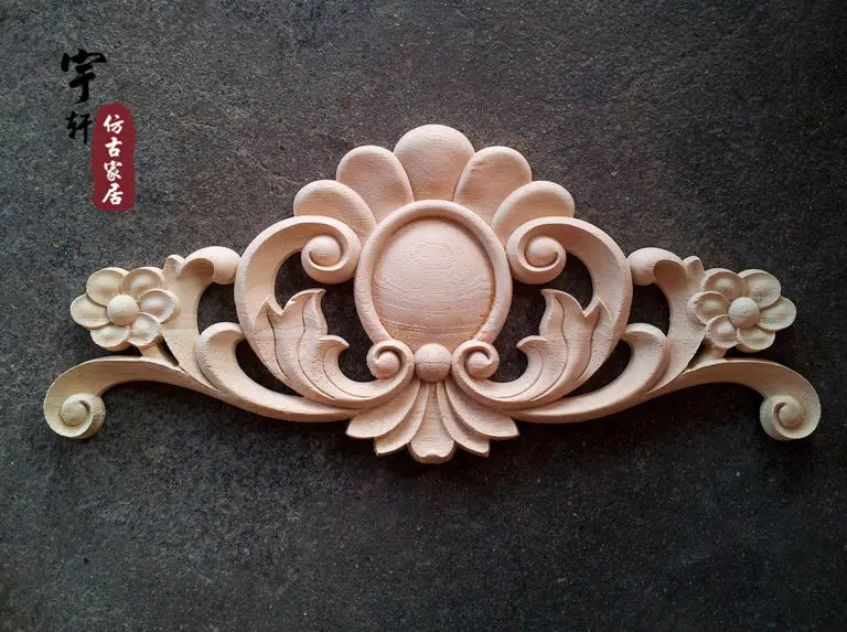 

Dongyang wood carving fashion corners wood carved motif wood shavings smd furniture cabinet door applique 17 8 36 16