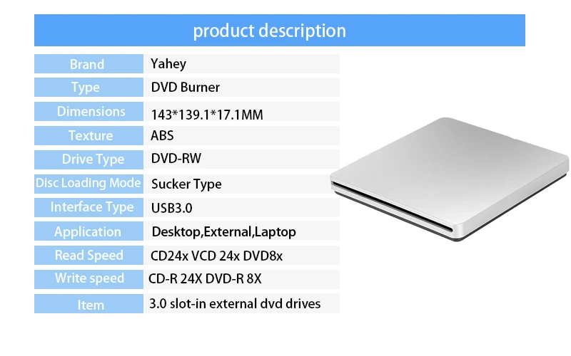USB DVD приводы Оптический привод Внешний DVD RW горелка Писатель рекордер слот нагрузка CD rom плеер для Apple Macbook Pro ноутбук ПК