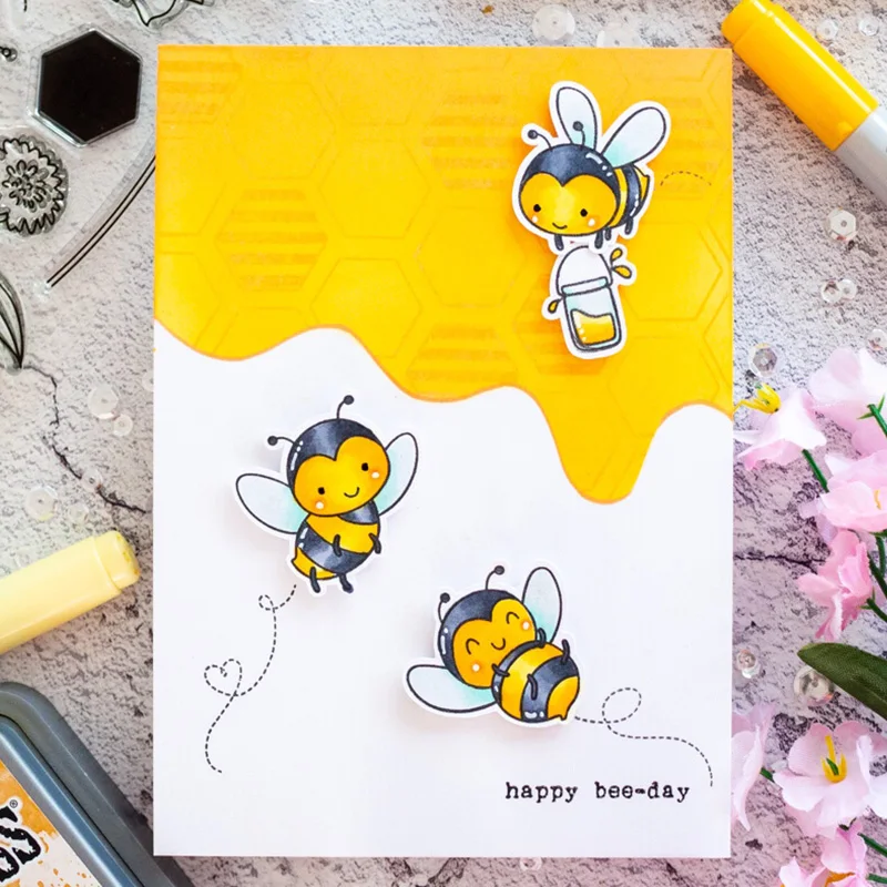 

2019 Spring Easter Bee Flower Transparent Clear Silicone Stamp for DIY Scrapbooking/Craft Photo Album Card Make Decorative Stamp