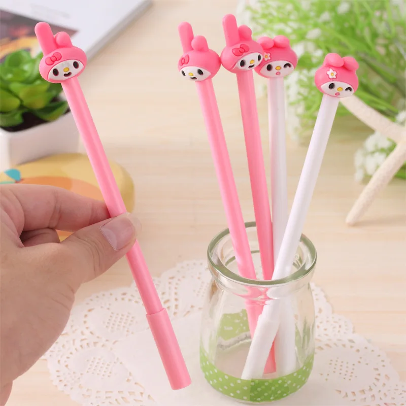 1Pcs Kawaii Lovely Pink Girl Melody Smile Blink 0.38mm Plastic Silicone Gel Pen Office School Gift Stationery E0112 | Канцтовары для