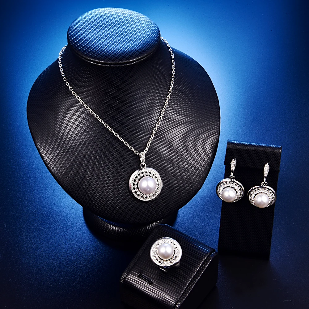 Комплект из колье серёг и кольца с кристаллами|necklace earring ring sets|jewelry sets for womenparty jewelry