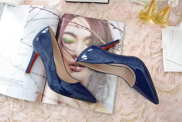 2015 new fashion sexy shoes candy color Europe and the trend of high-heeled Asakuchi pointed | Обувь