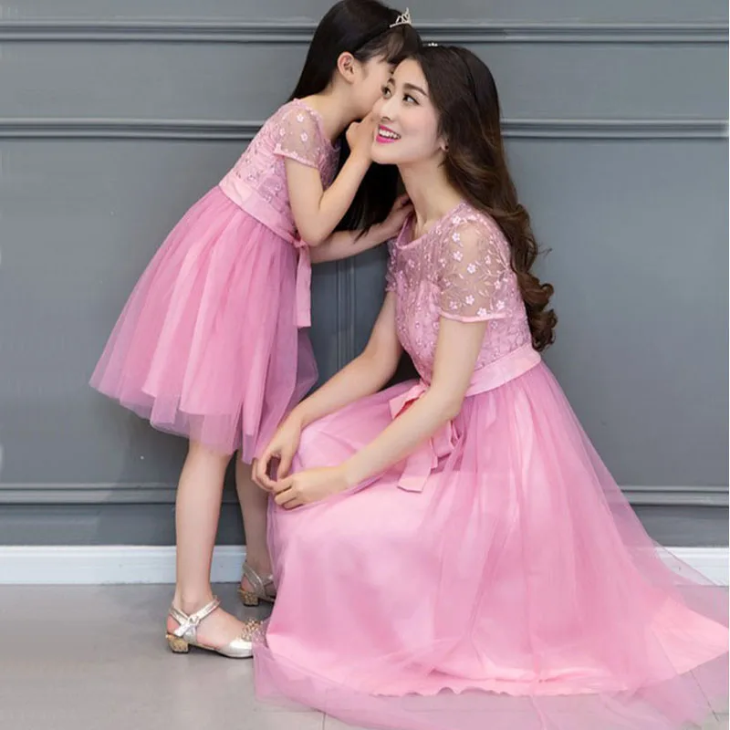 2017 одинаковые свадебные платья для матери и дочери кружевные дочки на свадьбу