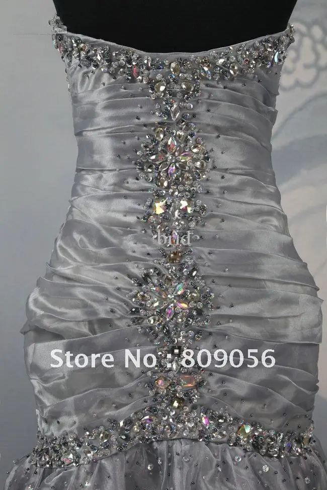 Free Shipping 100% Quality Guarantee Fashion Gray Sweetheart Beading Organza Sexy New Sleeveless Bridal Wedding Dress Gown | Свадьбы и