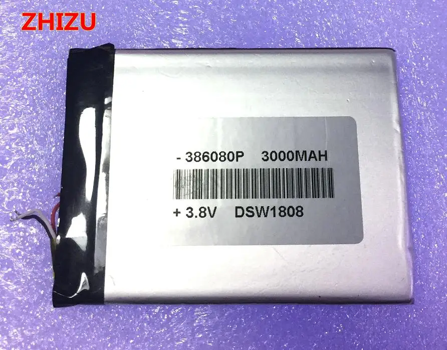 ZHIZU Оригинал 386080P 3 8 V 3000mAh провода литий-полимерный литий-ионный аккумулятор для