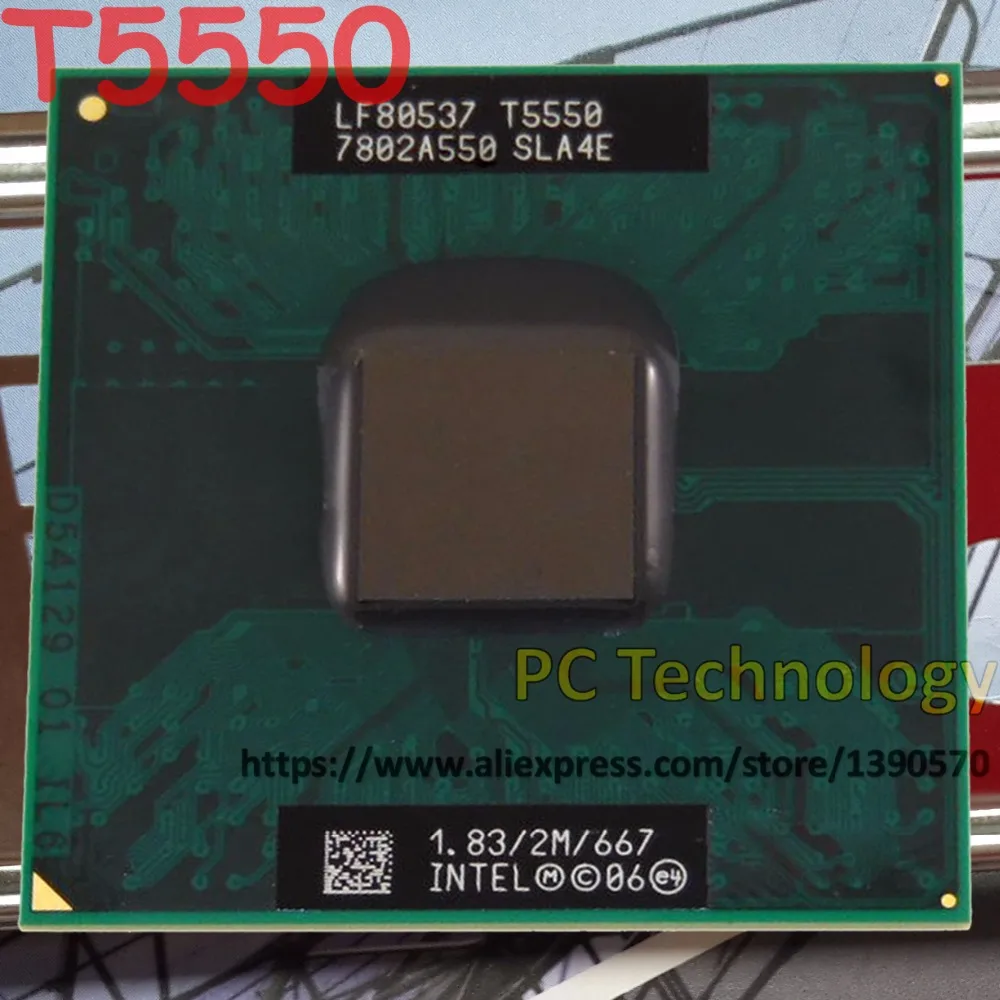 Оригинальный процессор Intel Core 2 Duo T5550 SLA4E 1 83 ГГц/2M/667 35 Вт 65нм Бесплатная доставка |