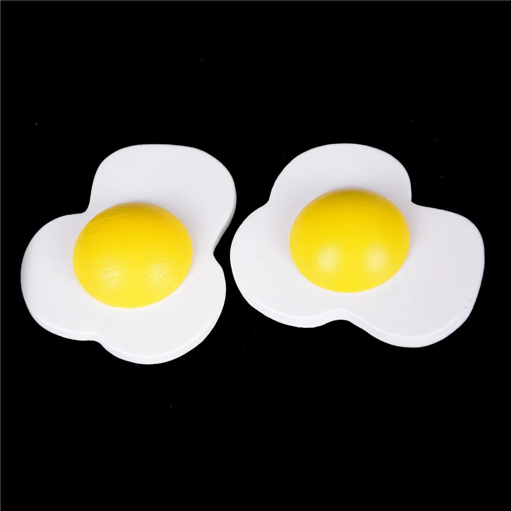 2PCS/set Kitchen Fake Simulation Poached Egg Funny Novelty Home Decoration Photography Prop Baby Children Early learning Toy | Игрушки и