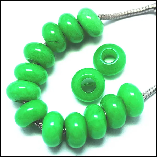 5 шт. бусины разделители из натурального камня Европейский бисер pandorra с большим