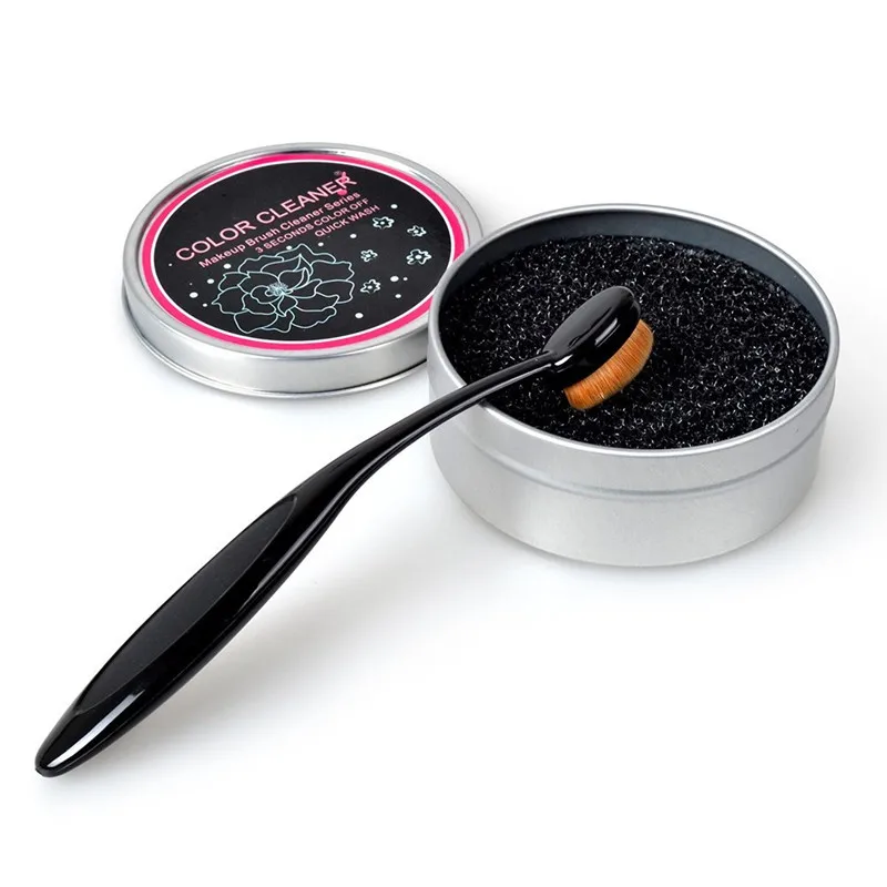 3 секунды очищающая губка для макияжа легко удаляет тени век из кистей быстро