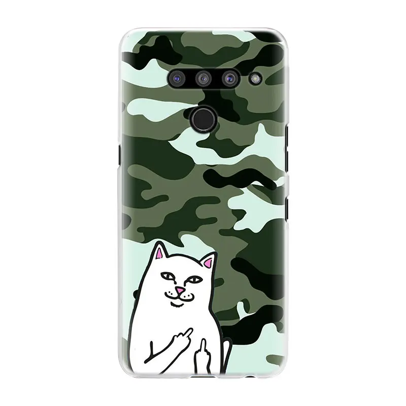 Мило популярным средний палец кошка телефонные чехлы для LG G7 G8 ThinQ G5 G6 V30 V40 V50 ThinQ Q6 Q7 жесткий поликарбонатный чехол-крышка
