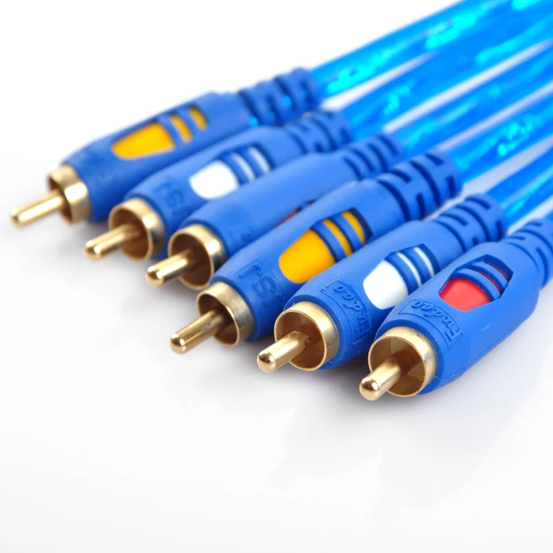 Золотой треугольный hd tv av линия аудио и видео кабель 3 Лотос rca Трехцветная jsj jsj-638 |