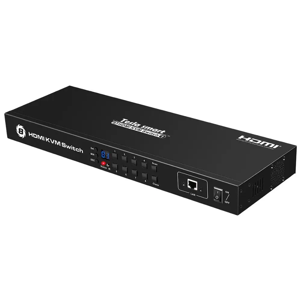 HKS0801A30-Black USB HDMI KVM переключатель 8 портов Lan переключатель KVM 8 портов KVM переключатель Поддержка 4K 30Hz Ultra HD клавиатура и мышь Порт ИК-пульт USB 2,0 - Цвет: HKS0801A30-Black