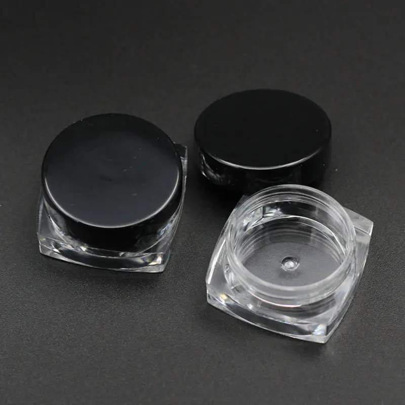 100 шт. 3 г пустая косметическая упаковка пластиковая банка для крема с крышкой