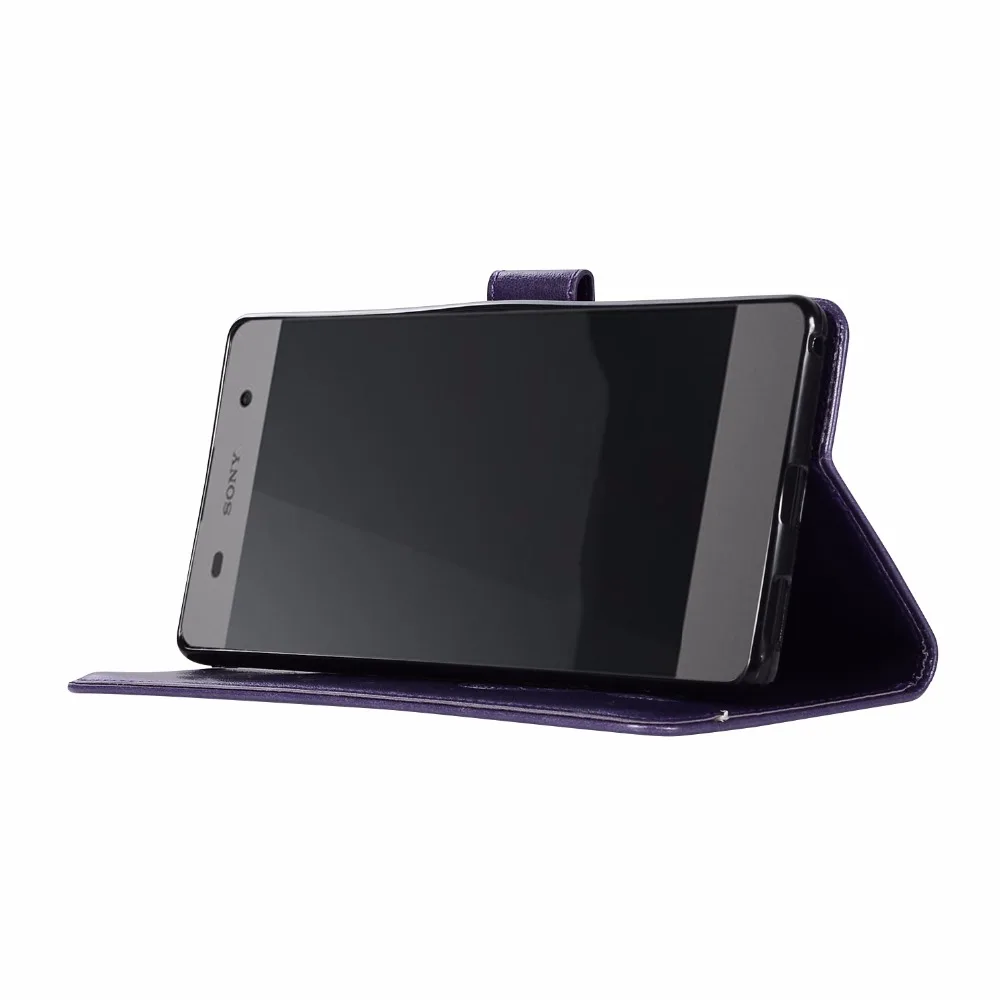 Кожаный чехол книжка с магнитной застежкой рисунком совы для Sony Xperia XZ/XZ Compact/XZ1/XZ1