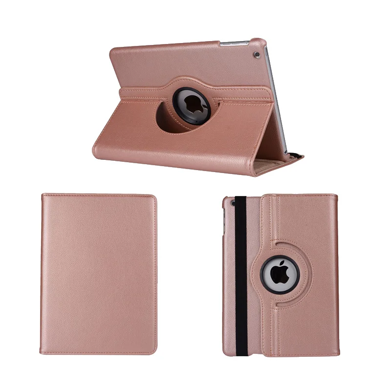 Rose Gold-LZW Кожаный 360 Вращающийся чехол для Apple ipad 9,7 дюймов Air/Air 2 retina чехол ультра тонкий Авто сон для нового ipad крышка - Цвет: Rose Gold-LZW