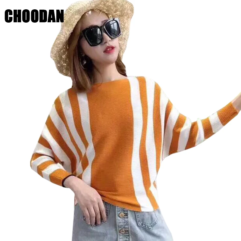 Полосатые свитера и пуловеры женщина осень-зима Мода 2018 Новый Повседневное рукав