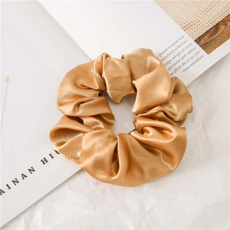 coffee scrunchie Модные женские резинки для волос, эластичные веревки для волос, чистый цвет, спортивный танцевальный женский хвостик, резинка для волос для девочек, эластичные резинки для волос - Цвет: coffee scrunchie