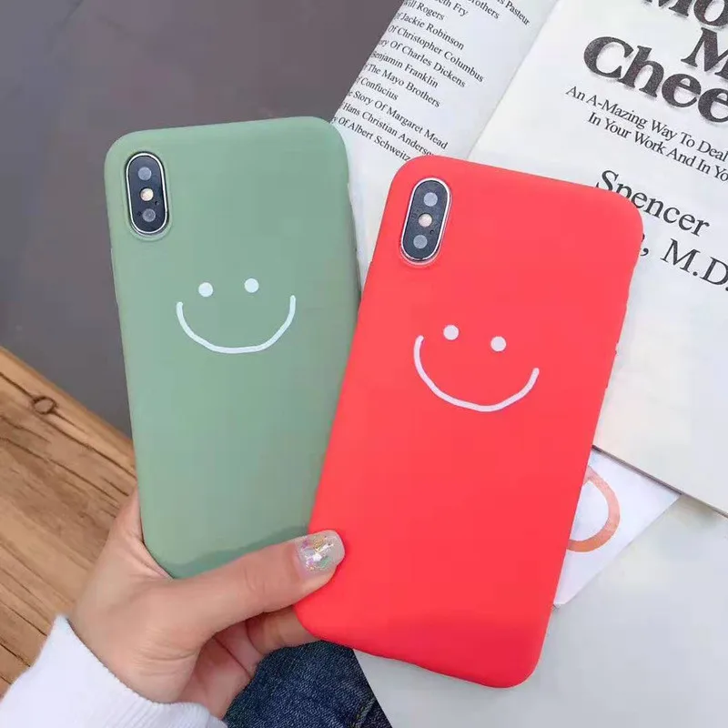 GYKZ простой мультяшный чехол с изображением смайлика для iPhone 8 XS MAX XR X 6 6s Plus