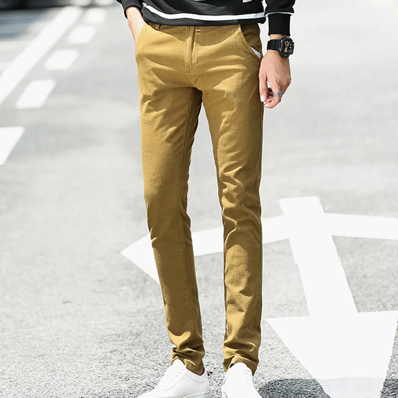 Осень-зима; в повседневном стиле брюки мужские s Slim Fit плюс размер мужские модные спортивные брюки высокого качества спортивные брюки брендовая одежда для мужчин - Цвет: Хаки