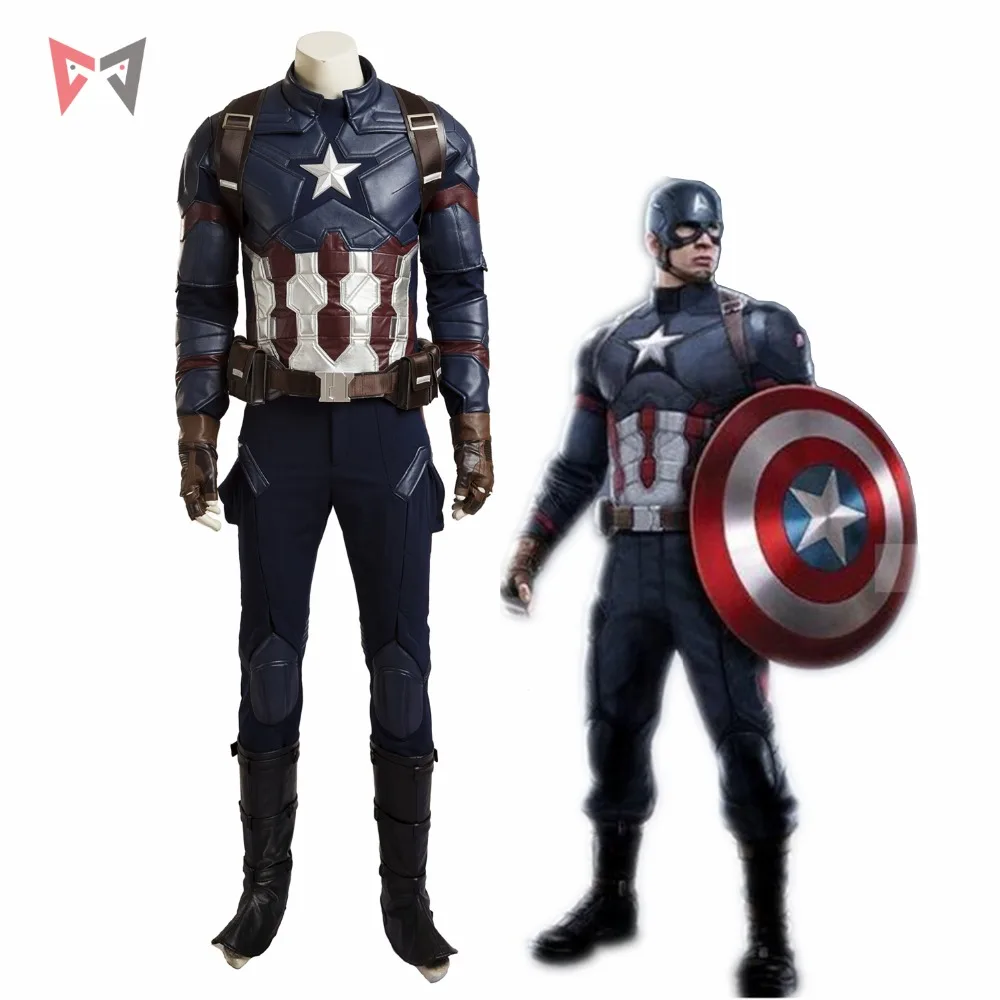 Капитан Америка: Civil War косплей Капитан Америка Косплей, карнавальный костюм Хэллоуин супергерой мужской кожаный костюм на заказ