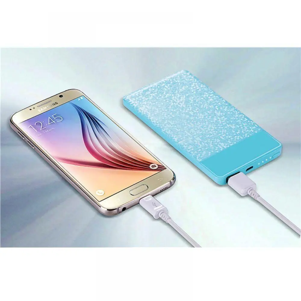 Ультратонкое портативное зарядное устройство 3000 мАч мини с двумя usb портами
