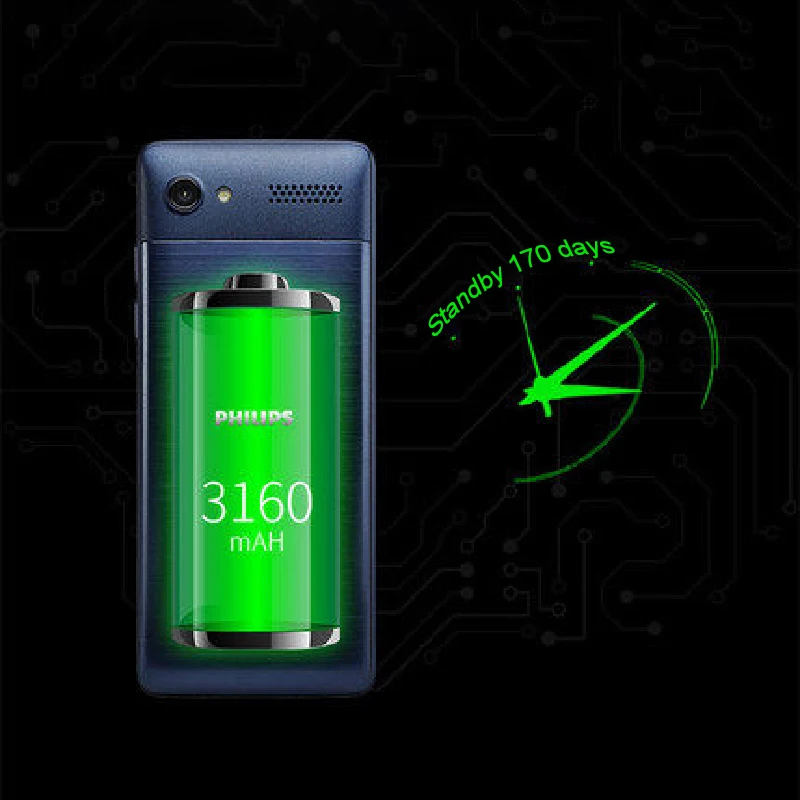 Оригинальный телефон Philips E571 с клавиатурой MTK 2 8 дюйма 3160 мА/ч батарея fm радио