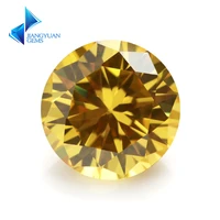 316mm 5a golden yellow cz brilliant round cut crystal material zircon stone lab greated gems