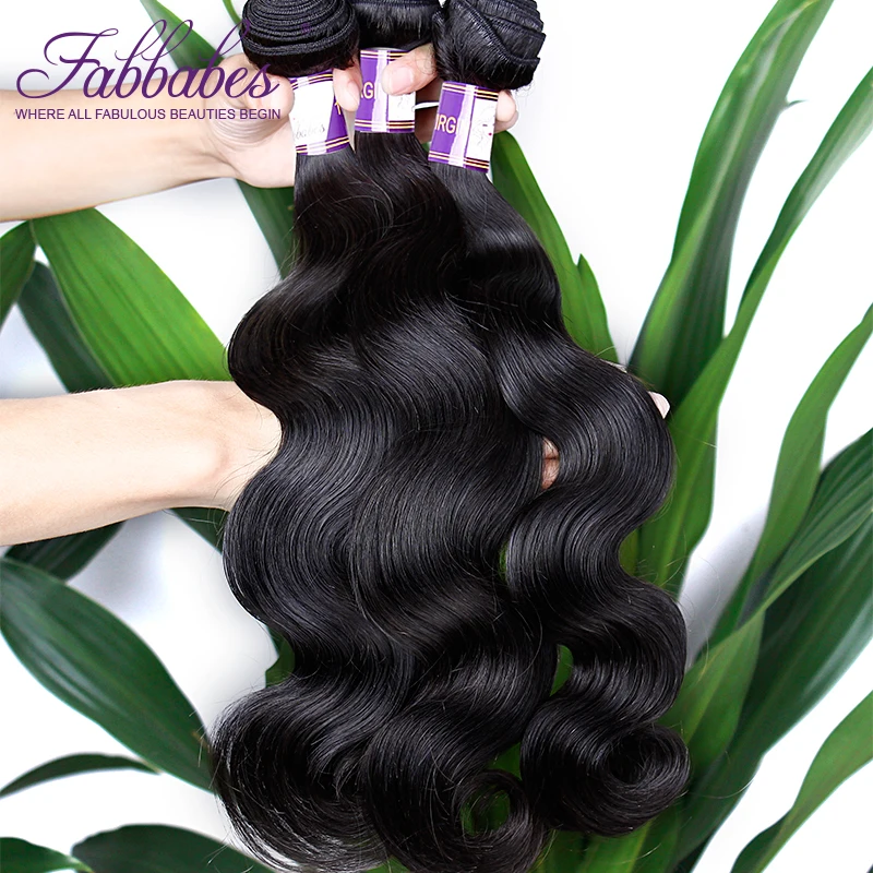 Fabbabes Hair Products Brazilian Remy Body Wave 1 Piece 100% Human Weave Bundles Weaving | Шиньоны и парики