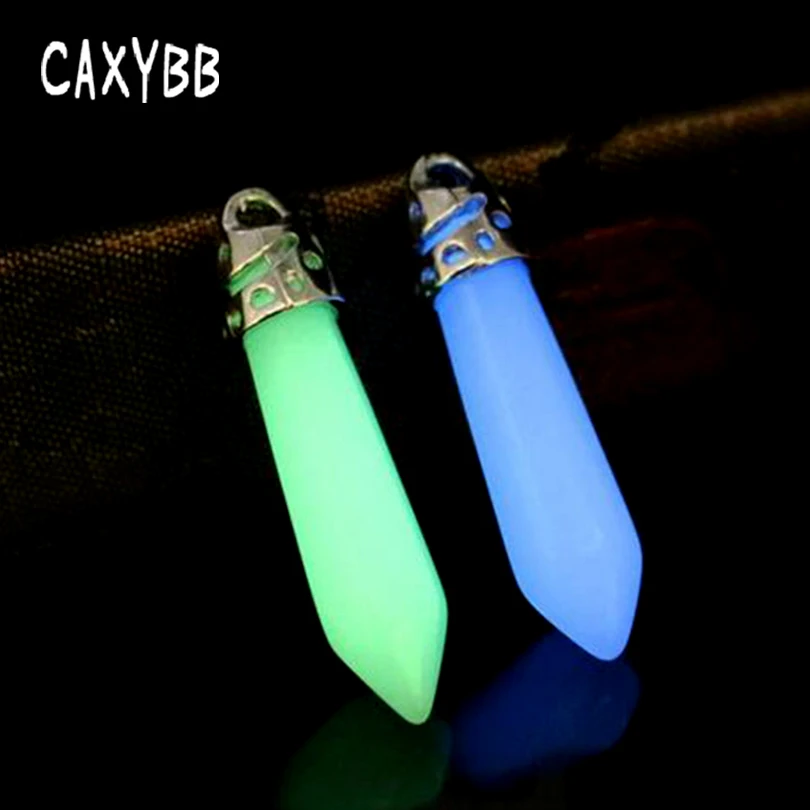 Caxybb световой камень гексагональной Колонка флуоресцентный Цепочки и ожерелья