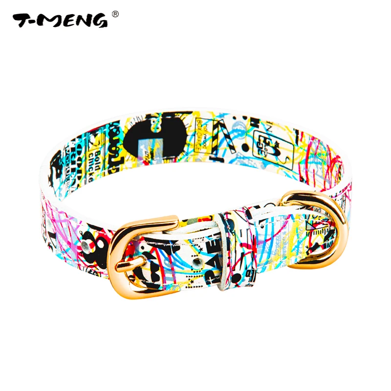 Новый модный ошейник для собак из натуральной кожи маленьких и средних домашних