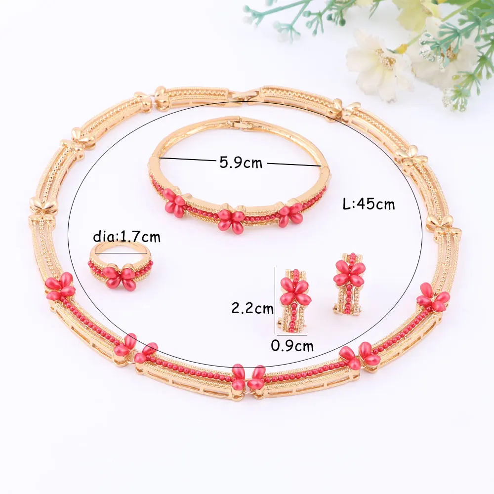 Набор украшений из искусственного жемчуга для женщин ожерелье с сережками набор