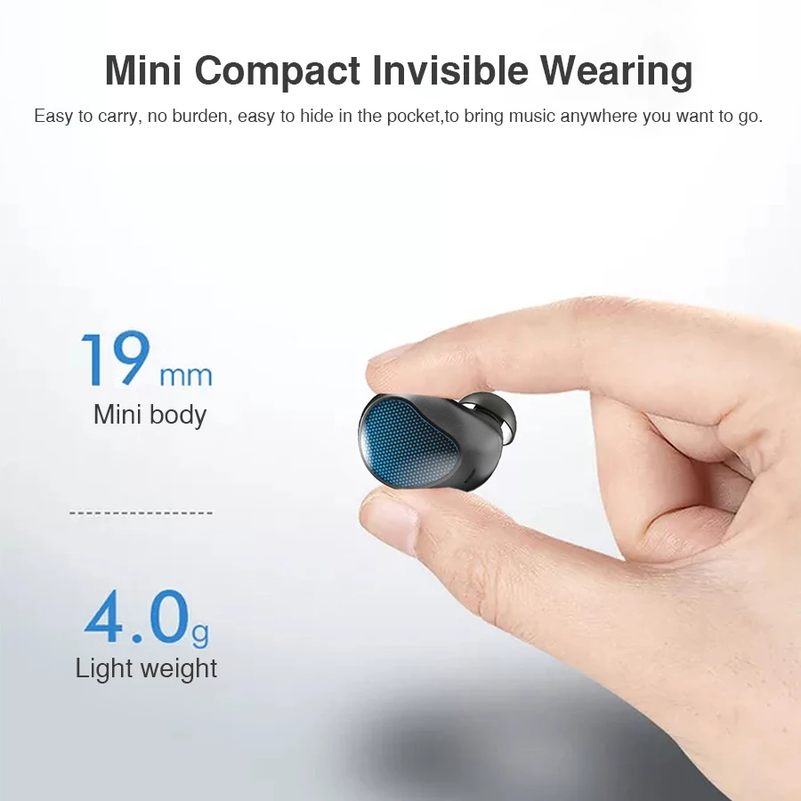 Мини невидимые bluetooth наушники гарнитура одиночные беспроводные зарядка коробка