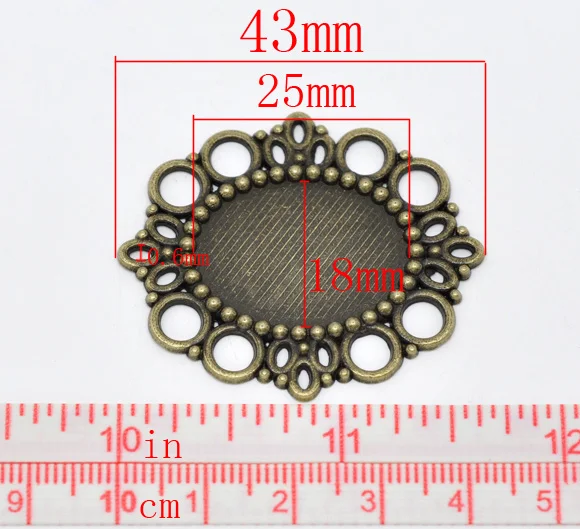 DoreenBeads подвески из цинкового металлического сплава Овальный элемент античная