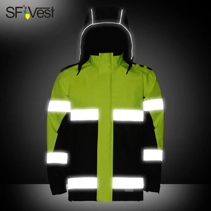 SFVest двухцветная парка с 3 м лентой Hi Viz Водонепроницаемая Светоотражающая Рабочая