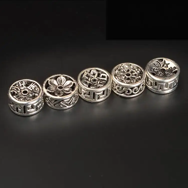 Круглые бусины серебристого цвета в античном стиле 10 шт./лот ib8245 | Украшения и