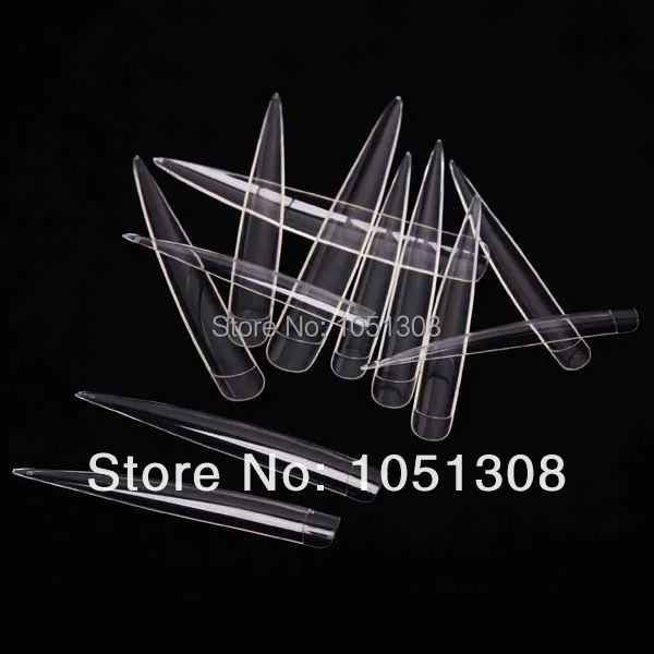 10 пакетов / серия прозрачный акрил маникюр длинная стилет Sharp заканчивая солон