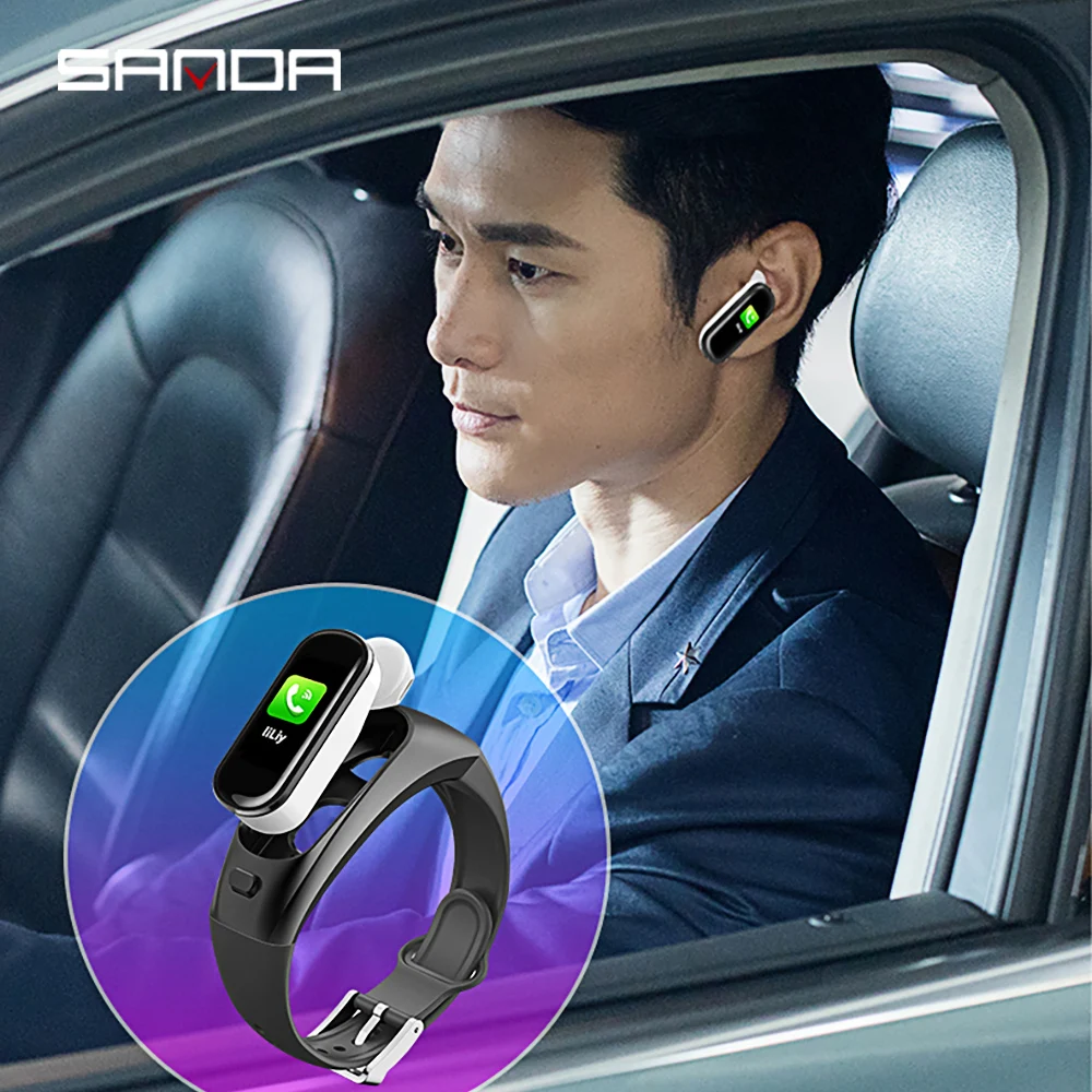 Смарт часы SANDA с Bluetooth мужские и женские пульсометром голосовой связью гарнитурой