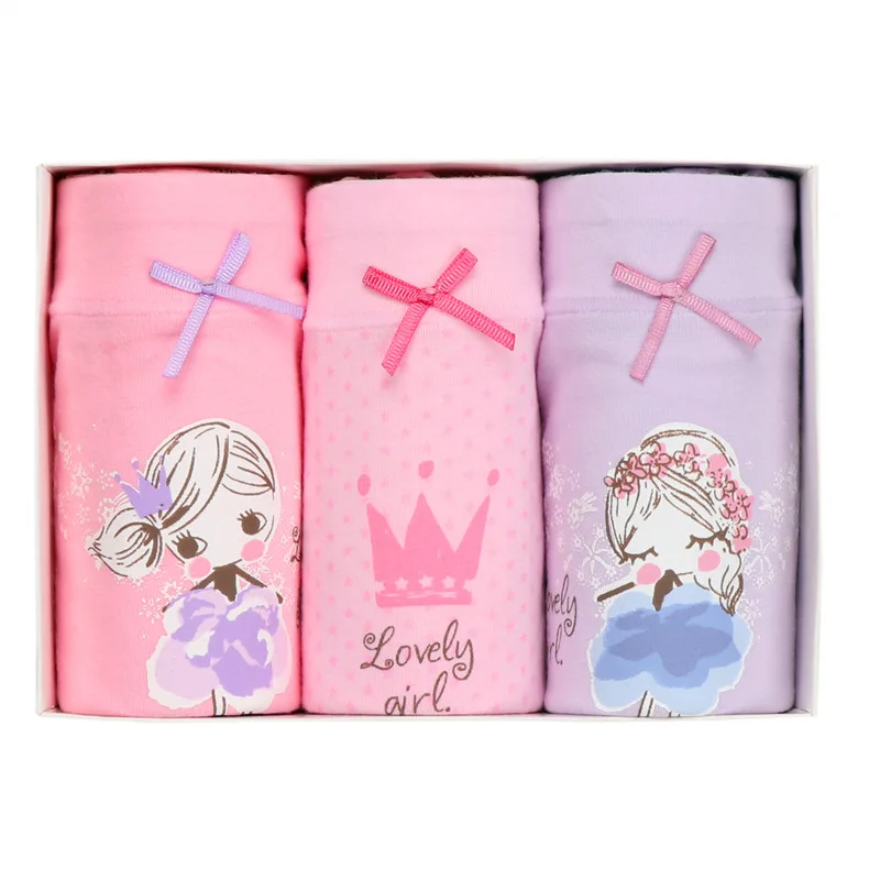 Детское нижнее белье 3 шт./партия Хлопковые Штаны для девочек девочек-подростков