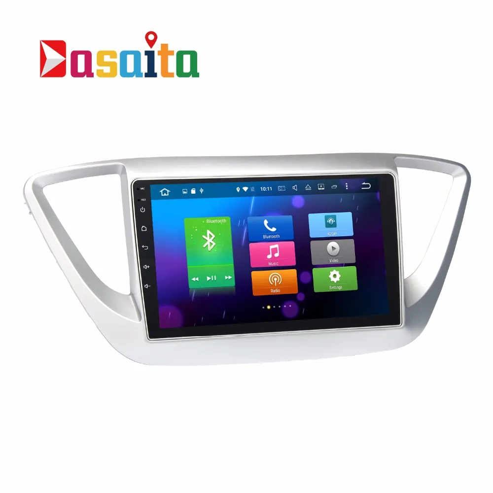 Dasaita 9 "Android 6.0 автомобиль GPS плеер для Hyundai VERNA SOLARIS с Octa core 2 ГБ RAM Авто Радио