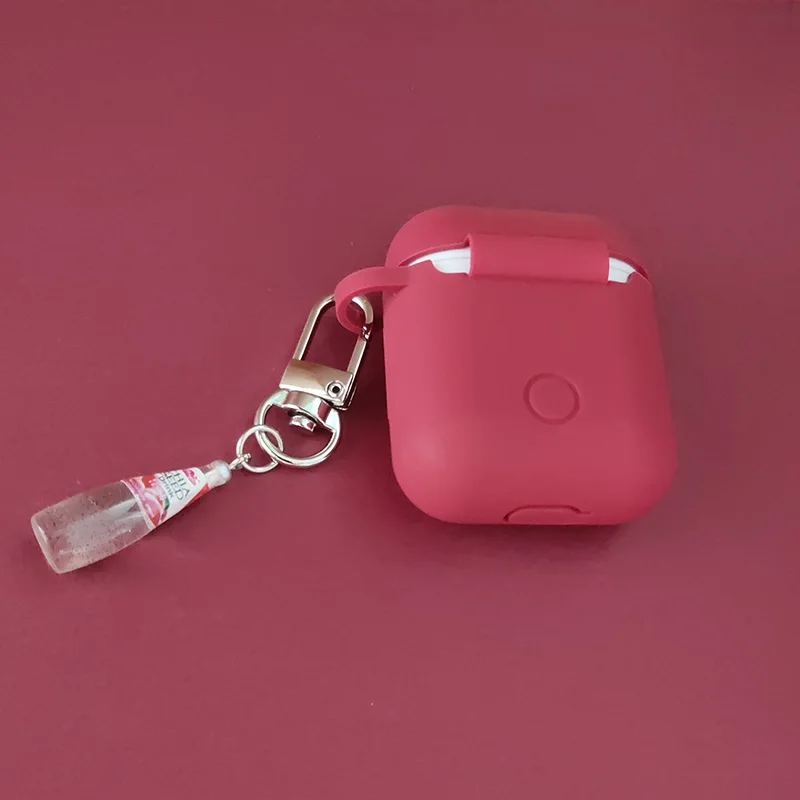 Простая красивая бутылка для вина красный Силиконовый чехол для Apple Airpods чехол Аксессуары Bluetooth наушники сумка защитный чехол подарок