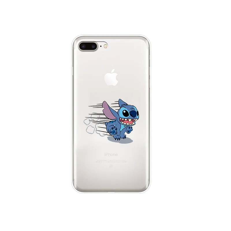 Силиконовый мягкий ТПУ чехол для телефона Disneys Stitch для Apple iPhone X XR XS MAX 7 8 7plus 6 6S Plus 5 5S SE