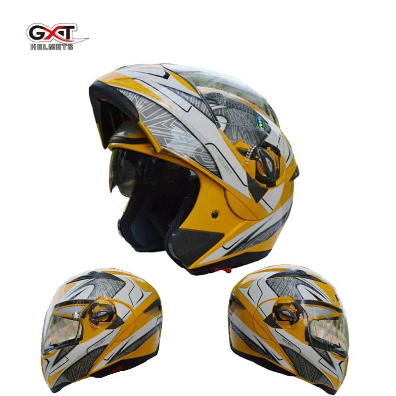 2018 gxt 158 флип мотоциклетный шлем Двойные линзы Full лица мотоциклетные шлемы с анти