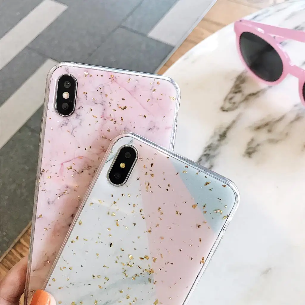 Platinum Сращивание розовый мрамор Funda блестящий чехол для iPhone X XS Max Xr 6 S 7 8 Plus 10 мягкий