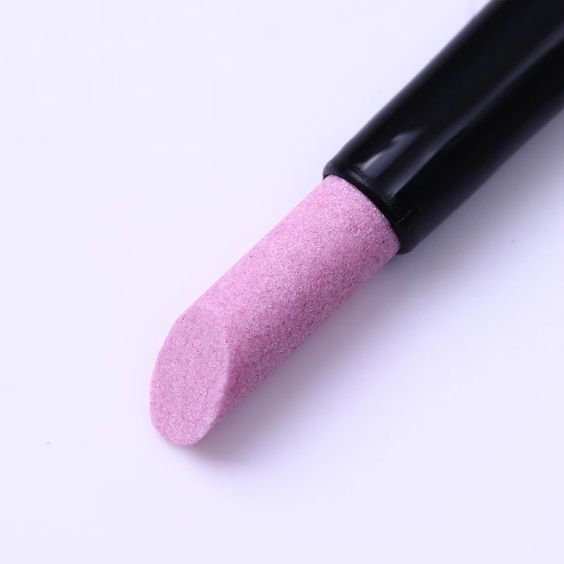 5 Pcs Quartz Stone Scrub Pen Set Cuticle Remover Pusher Trimmer Black Handle Nail Care Tool |