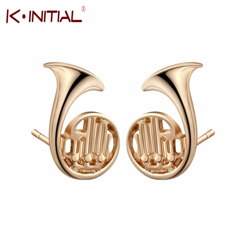 Kinitial французский рожок светильник серьги-гвоздики в форме веса модные ювелирные