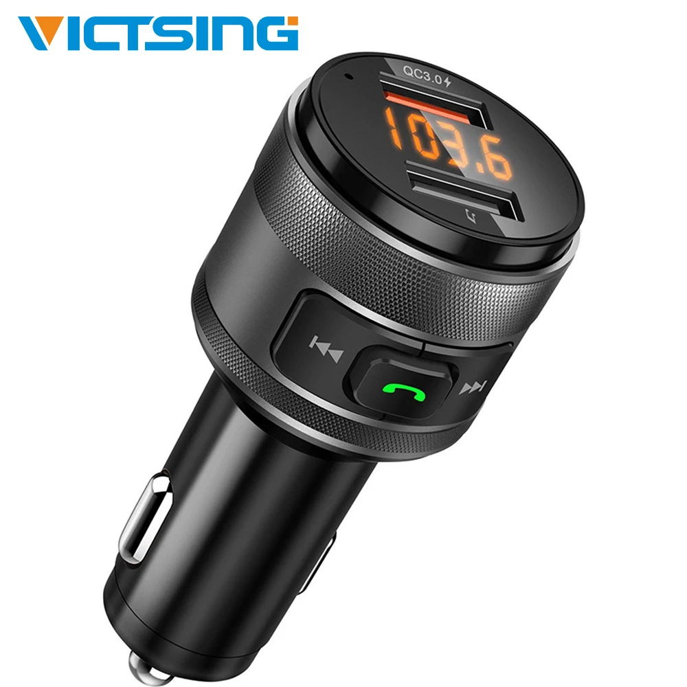 VicTsing Bluetooth FM передатчик автомобильный QC3.0 5V 3.4A беспроводной приемник MP3